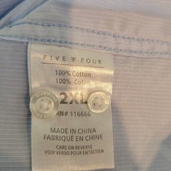 Five Four Dress Shirt Men's Sz 2XL Pinstripe Button Up Light Blue NWT - Picture 5 of 10
